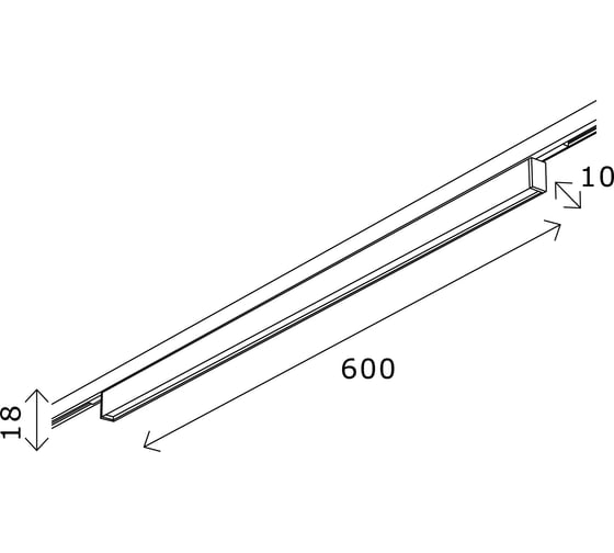 Магнитный трековый светильник ST LUCE черный, LED 1*16W, 4000K, 720Lm, Ra>80, 36, IP20, L600xW10xH18 ST665.446.16