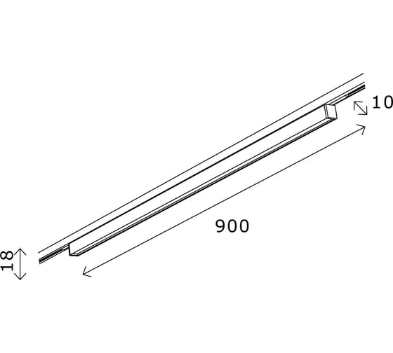 Магнитный трековый светильник ST LUCE черный, LED 1*21W, 3000K, 800Lm, Ra>80, IP20, L900xW10xH18, 24V ST665.436.21
