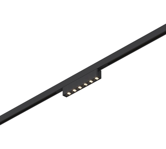 Магнитный трековый светильник ST LUCE черный, LED 1*5W, 3000K, 220Lm, Ra>90, IP20, L100xW10xH18, 24V ST666.436.05
