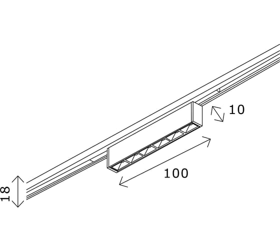 Магнитный трековый светильник ST LUCE черный, LED 1*5W, 3000K, 220Lm, Ra>90, IP20, L100xW10xH18, 24V ST666.436.05