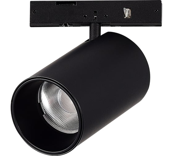 Магнитный трековый светильник ST LUCE черный, LED 1*5W, 3000K, 340Lm, Ra>90, 36, IP20, D35xH58, 24V ST671.436.05 1