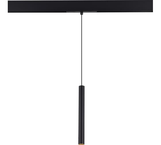 Магнитный трековый светильник ST LUCE черный, LED 1*7W, 4000K, 450Lm, Ra90, 36, IP20, D32xH307, 48V ST682.446.07