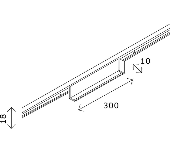Магнитный трековый светильник ST LUCE черный, LED 1*8W, 4000K, 250Lm, Ra>80, 100, IP20, L300xW10xH18 ST665.446.08