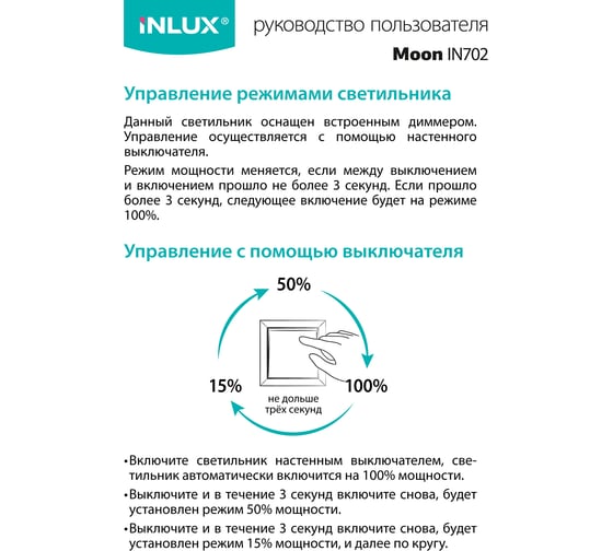 Светильник светодиодный потолочный Inlux Moon Белый IN70250