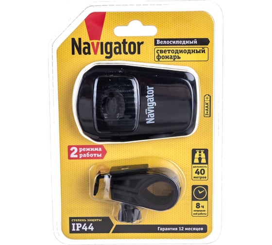 Фонарь Navigator 14 241 NPT-B08-3ААА велосипедный, пластиковый 6LED 0,5Вт 14241