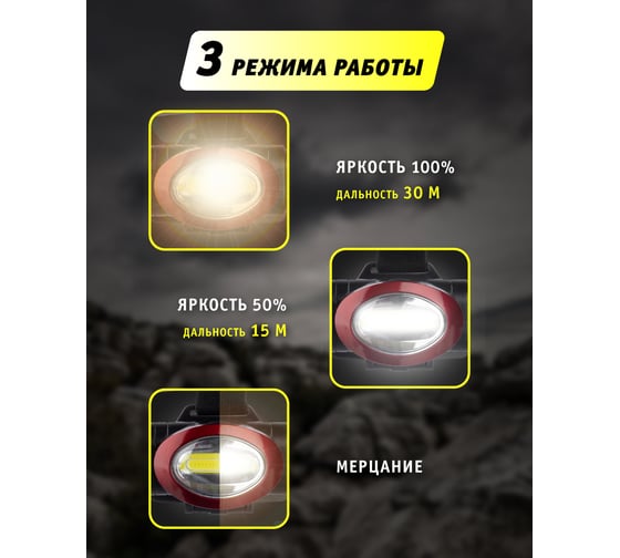 Фонарь Navigator 82 364 NPT-H22-3AAA налобный, 3 режима 1COB LED 5Вт, 82364