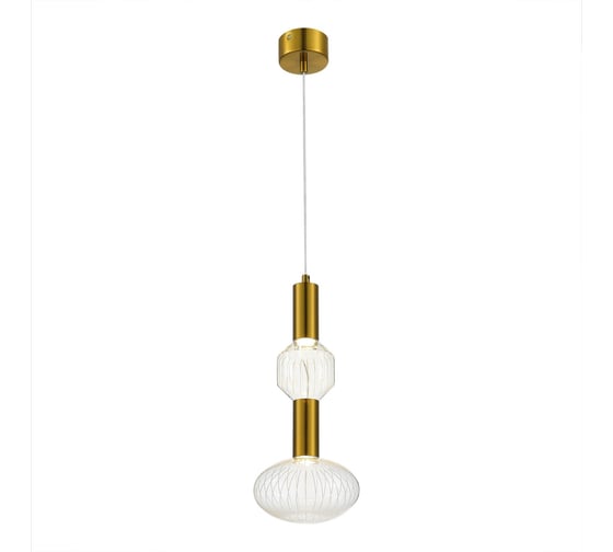 Светильник подвесной ST LUCE Латунь/Золотой, Прозрачный LED 2*3W 3000K SL6117.223.02 1