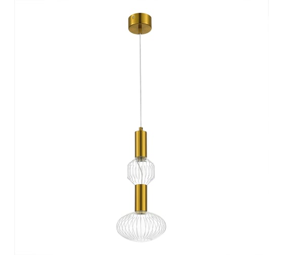 Светильник подвесной ST LUCE Латунь/Золотой, Прозрачный LED 2*3W 3000K SL6117.223.02