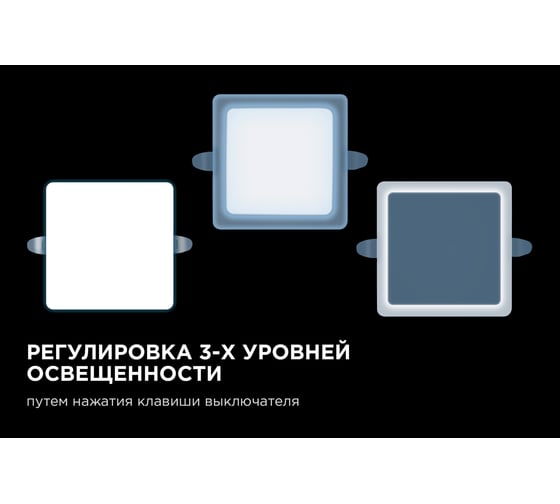 Панель светодиодная встраиваемая безрамочная Apeyron FLP, 12Вт=8Вт+4Вт, 230В 1020лм, 6500К, IP20 06-115