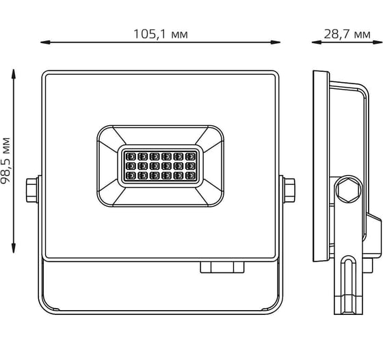 Светодиодный прожектор Gauss Elementary 10W 650lm зеленого свечения IP65 черный 613100610