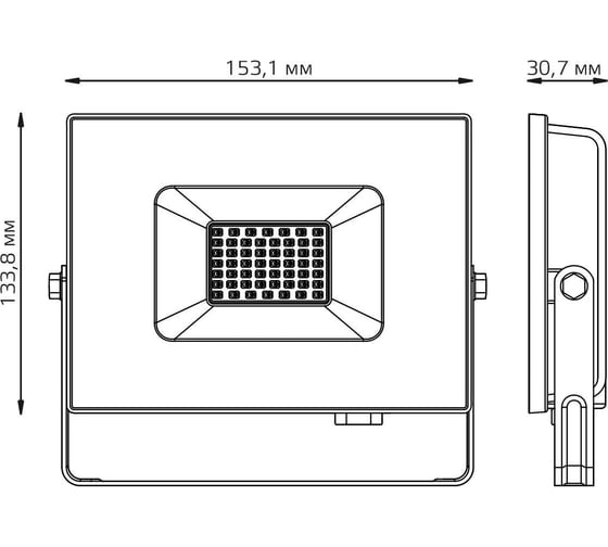 Светодиодный прожектор Gauss Elementary 30W 2000lm зеленого свечения IP65 черный 613100630
