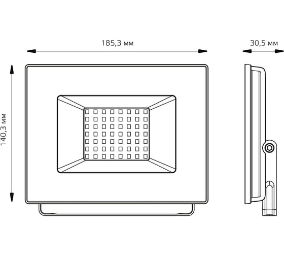 Светодиодный прожектор Gauss Elementary 50W 4495lm IP65 4000К черный 613100250