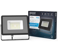 Светодиодный прожектор Gauss Qplus 50 W 5250 lm IP65 6500K графитовый серый 1/10 690511350 16436840