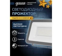 Светодиодный прожектор Gauss Qplus 50 W 5250 lm IP65 6500K графитовый 690511350