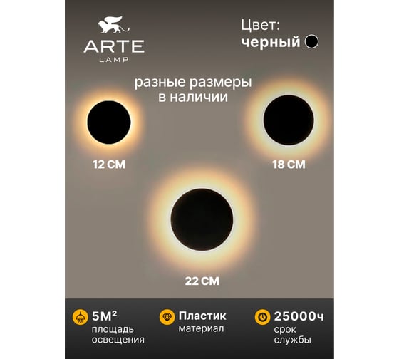 Фасадный светильник ARTE LAMP NIMBO A3415AL-1BK