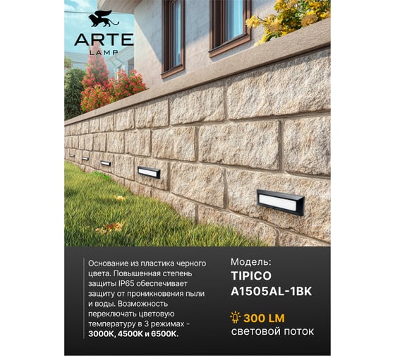 Фасадный светильник ARTE LAMP TIPICO A1505AL-1BK