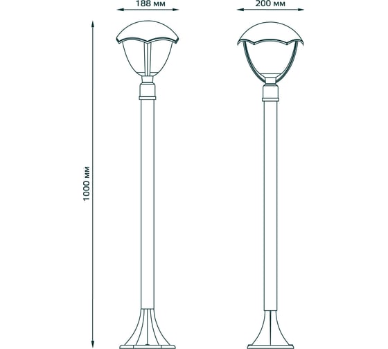 Светильник Gauss садово-парковый Aura столб 200х200х1000mm, 170-240V / 50Hz GD030