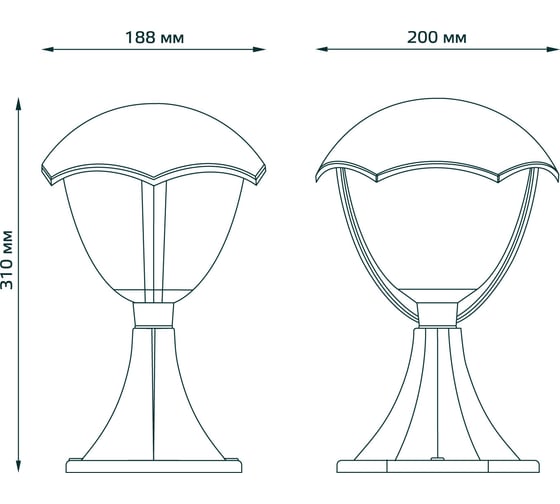 Светильник Gauss садово-парковый Aura на постамент 200х200х310mm, 170-240V / 50Hz GD029