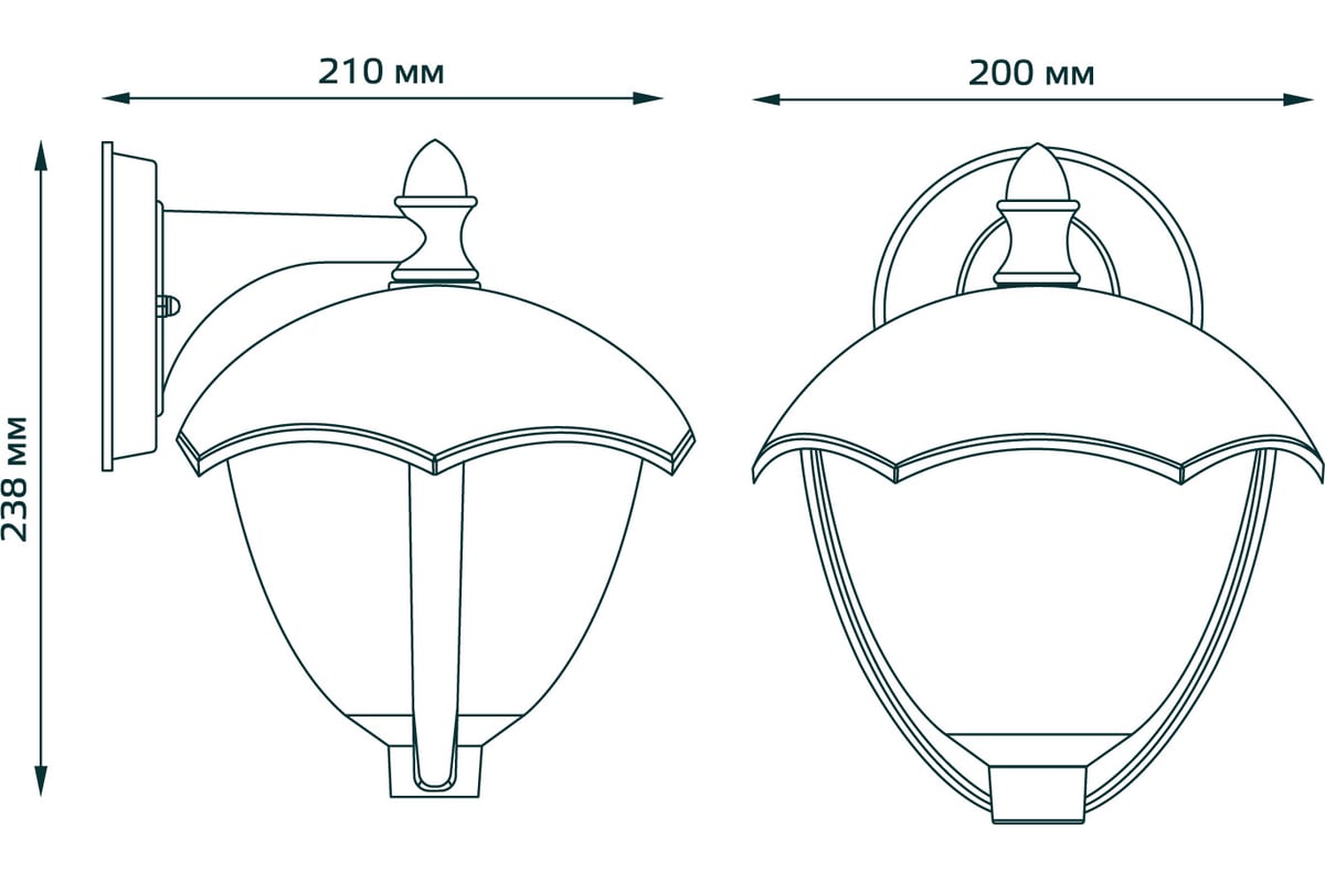 Садово-парковый светильник Gauss Aura на стену вниз 188х210х238мм, 170-240V  / 50Hz GD028 - выгодная цена, отзывы, характеристики, 1 видео, фото -  купить в Москве и РФ