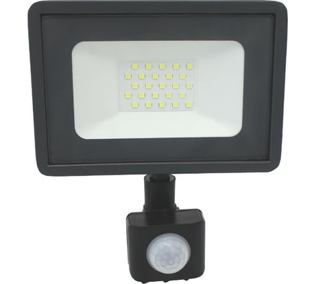 Прожектор светодиодный Фарлайт СДО 30Вт 6500К IP65 с датчиком движения серый. FAR002109