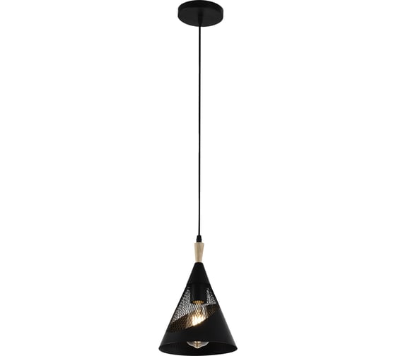 Подвесной светильник ReLuce 03250-3.9-01 BK+WOOD 1
