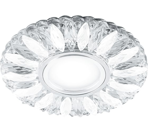 Потолочный встраиваемый светильник FERON CD917 с белой LED подсветкой, MR16, G5.3, прозрачный-матовый 29536