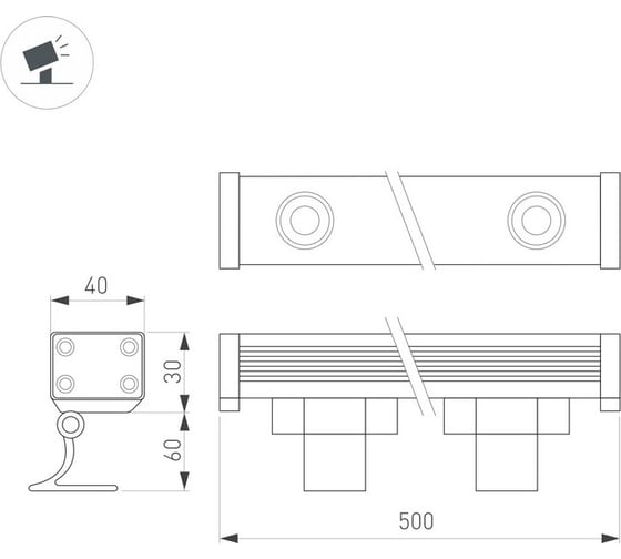 Линейный прожектор Arlight AR-LINE-500-9W Warm3000 1шт 052891