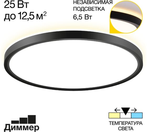 Светильник Citilux NORMA LED с подсветкой Черный CL748321