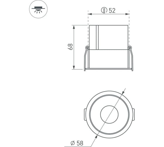 Светильник Arlight MS-ATLAS-BUILT-R58-10W Day4000 1шт 033651(1)