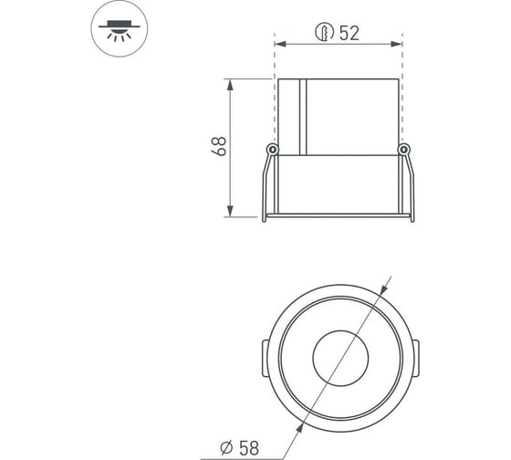 Светильник Arlight MS-ATLAS-BUILT-R58-10W Day4000 1шт 037182(1)