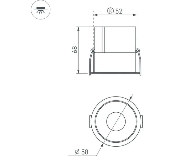 Светильник Arlight MS-ATLAS-BUILT-R58-10W Warm3000 1шт 035454(1)