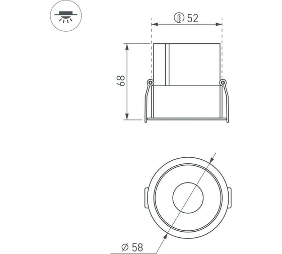 Светильник Arlight MS-ATLAS-BUILT-R58-10W Warm3000 1шт 035464(1)