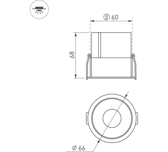 Светильник Arlight MS-ATLAS-BUILT-R66-15W Warm3000 1шт 037185(1)