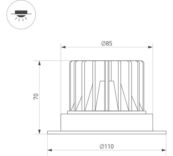 Светильник Arlight MS-ATLAS-TRIMLESS-R70-12W Day4000 1шт 037057(1)