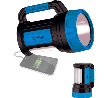 Светодиодный аккумуляторный фонарь КОСМОС PREMIUM 7W LED, зарядка 220V/12V, KOSACCU9107WUSB