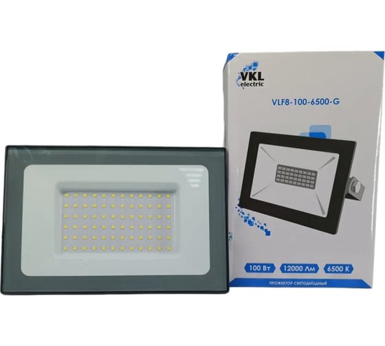 Прожектор VKL electric 100W SMD VLF8 6500К 12000Лм 220V IP65 серый 1208271 1