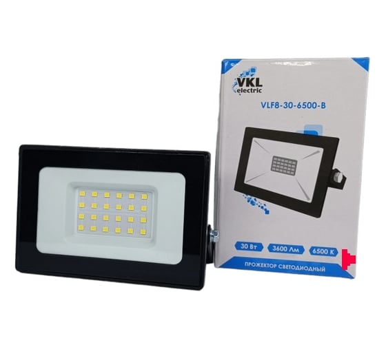 Прожектор VKL electric 30W VLF8 6500К 3600Лм 220V IP65 черный 1208266 1
