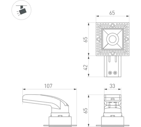 Светильник Arlight MS-RIALTO-TRIMLESS-S40x40-9W Day4000, 1 шт 044687