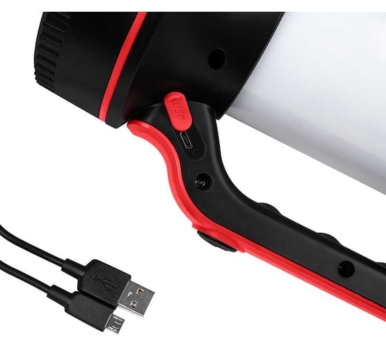 Фонарь-прожектор Jazzway светодиодный аккумуляторный Accu5-L 7W/L30-bk 4Li-ion 18650 1200мА.ч 2 источника света IP20 5048874