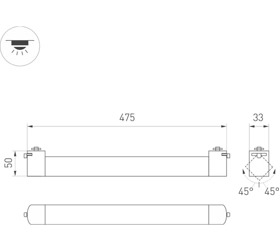 Светильник Arlight LGD-NEPTUN-2TR-L475-20W Warm3000, 1шт 051917