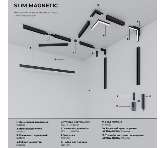 Трековый светильник Elektrostandard Slim Magnetic 13W 4000K Kars черный a069471