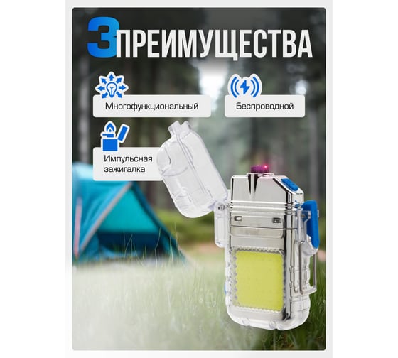 Фонарь светодиодный Forsage аккумуляторный с функцией импульсной зажигалки F-BF-524(60495)