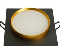 Светильник встраиваемый FERON DL506 потолочный GX53 черный + золото квадрат, 51364