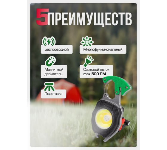 Фонарь светодиодный аккумуляторный переносной многофункциональный Rockforce RF-EL2302(60451)