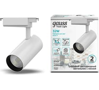 Трековый светильник Gauss цилиндр 32W 2940lm 4000K 180-220V IP20 75х216мм белый LED TR087