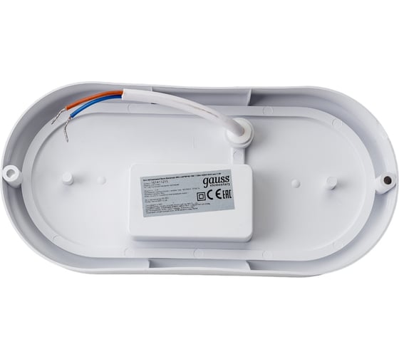 Светильник ЖКХ GAUSS Elementary 15W 1100lm 4000K 160-260V IP65 200х98х46мм белый LED 1/40 161411215
