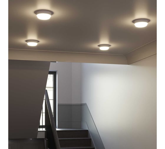 Светильник ЖКХ GAUSS HALL 12W 940lm 4000K 200-240V IP40 белый с микроволновым сенсором LED 1/40 193411212-S