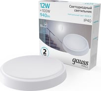Светильник ЖКХ GAUSS HALL круг 12W 940lm 4000K 200-240V IP40 D135х32мм белый LED 1/40 193411212