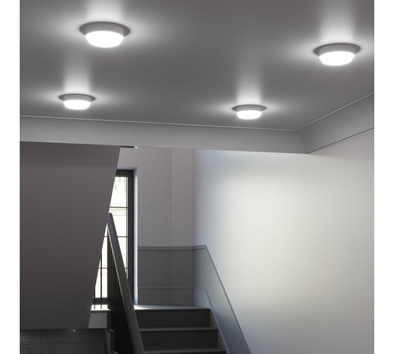 Светильник ЖКХ GAUSS LITE круг 15W 1200lm 6500K 200-240V IP65 D155х52мм белый LED 1/40 126418315