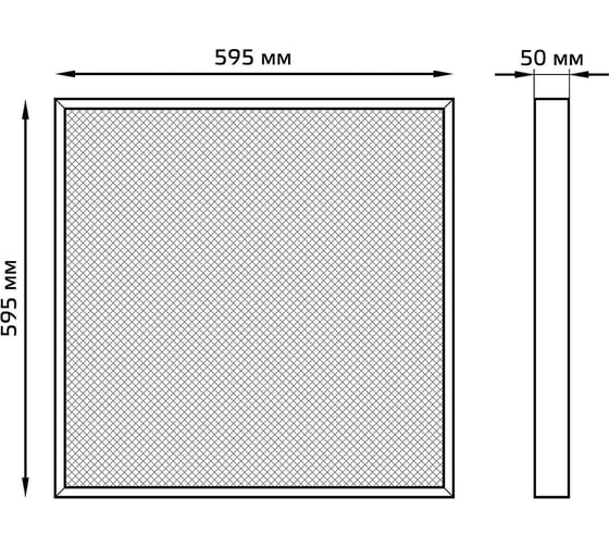 Светодиодный светильник Gauss  офисный MiR 30W 3700lm 6500K IP40 595x595x50мм призма с БАП, G1-A0-00070-01GA3-2003565